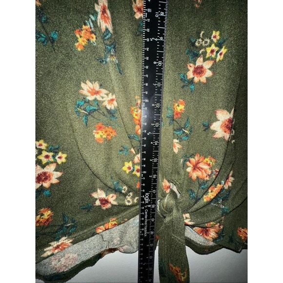 Nine Britton Women’s XL Billie Tie Front Brushed Knit Floral Top - Picture 7 of 7